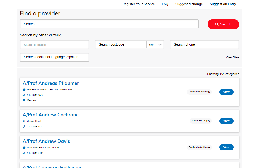 New CHD Directory